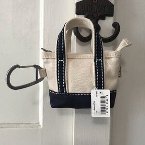 NWT L.L.Bean Mini Canvas Tote Keychain 🔑
